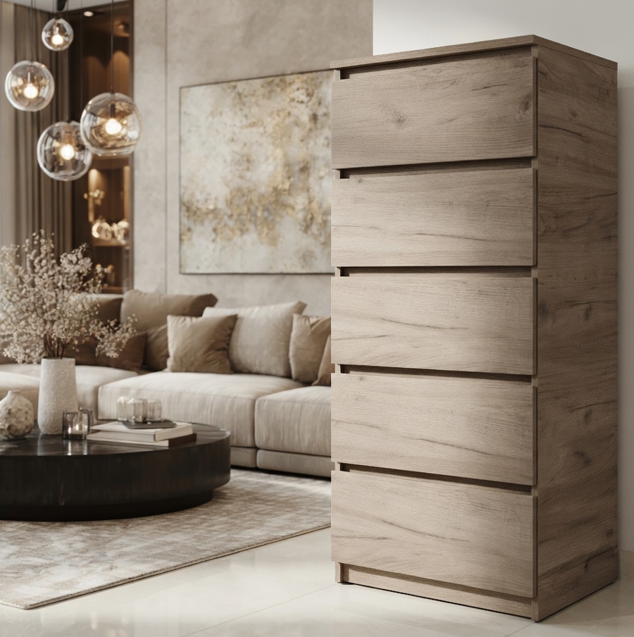 Комод для одежды Мастер Форм Брайт 500х376х1170 мм Дуб крафт серый (20173)