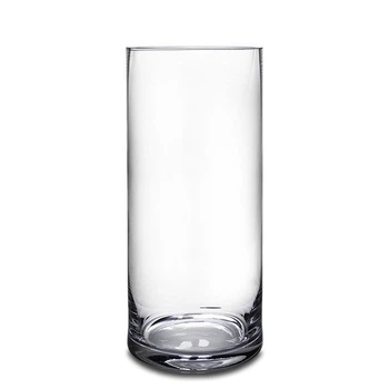 Ваза для цветов и декора стеклянная Цилиндр 38 см Прозрачный (70411)