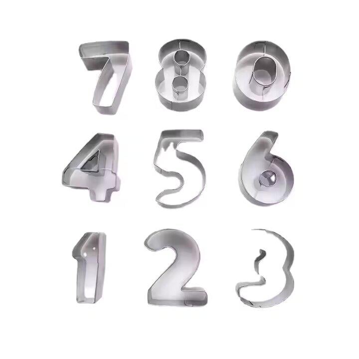 Набор штамп-форма для печенья Stenson R97296 Numbers 10 пр. 2,5 см (1ad6128b)