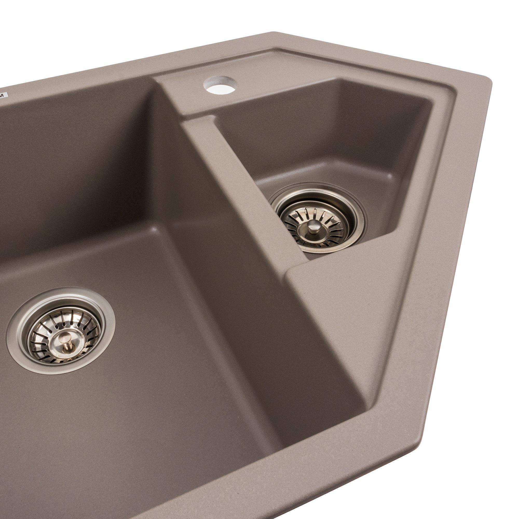 Мойка для кухни гранитная Platinum 9950 PANDORA матовая Дюна - фото 3 Мойка для кухни гранитная Platinum 9950 PANDORA матовая Дюна - фото 3