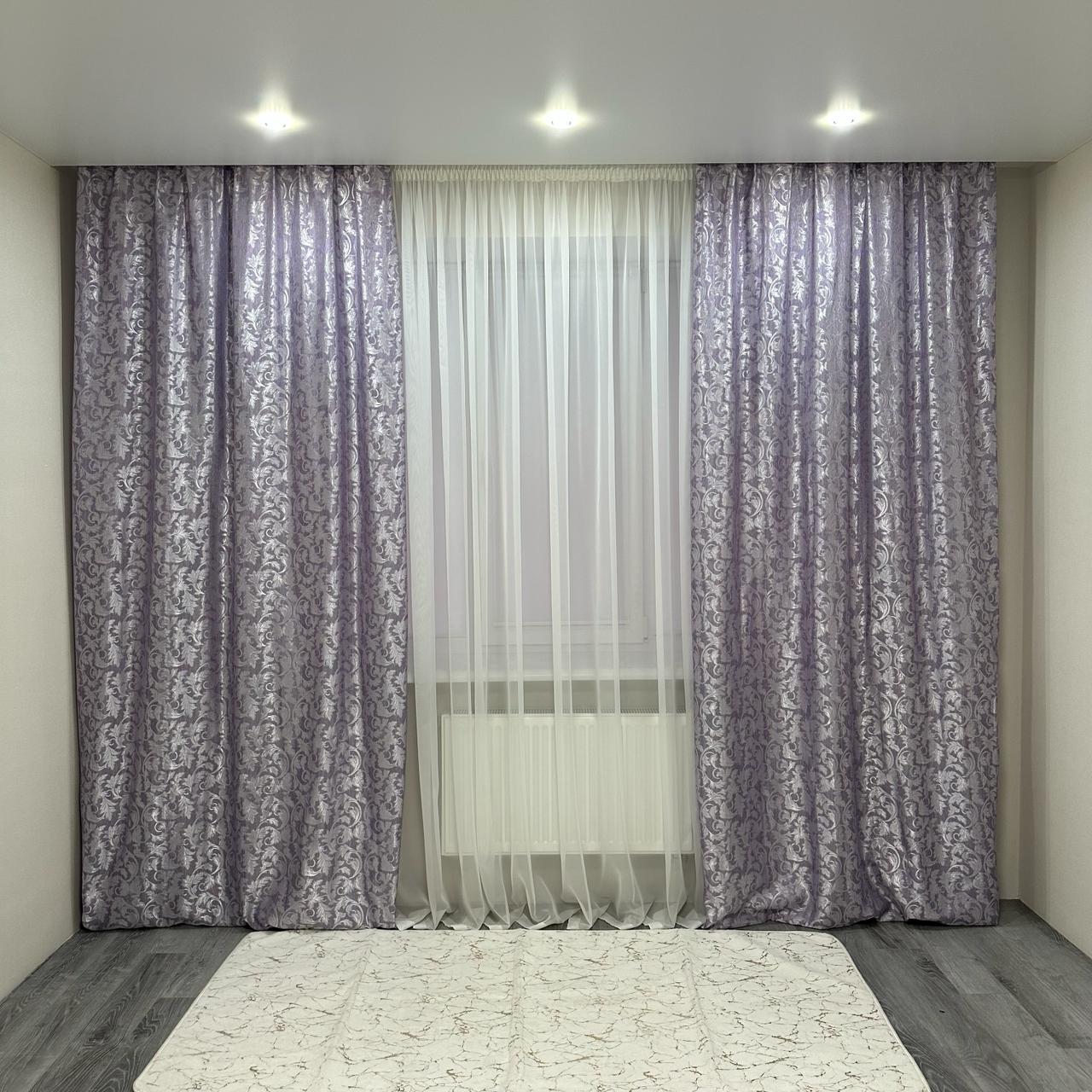 Шторы Севилья жаккардовые 1,5х2,7 м 2 шт. Лиловый (28740529) - фото 1