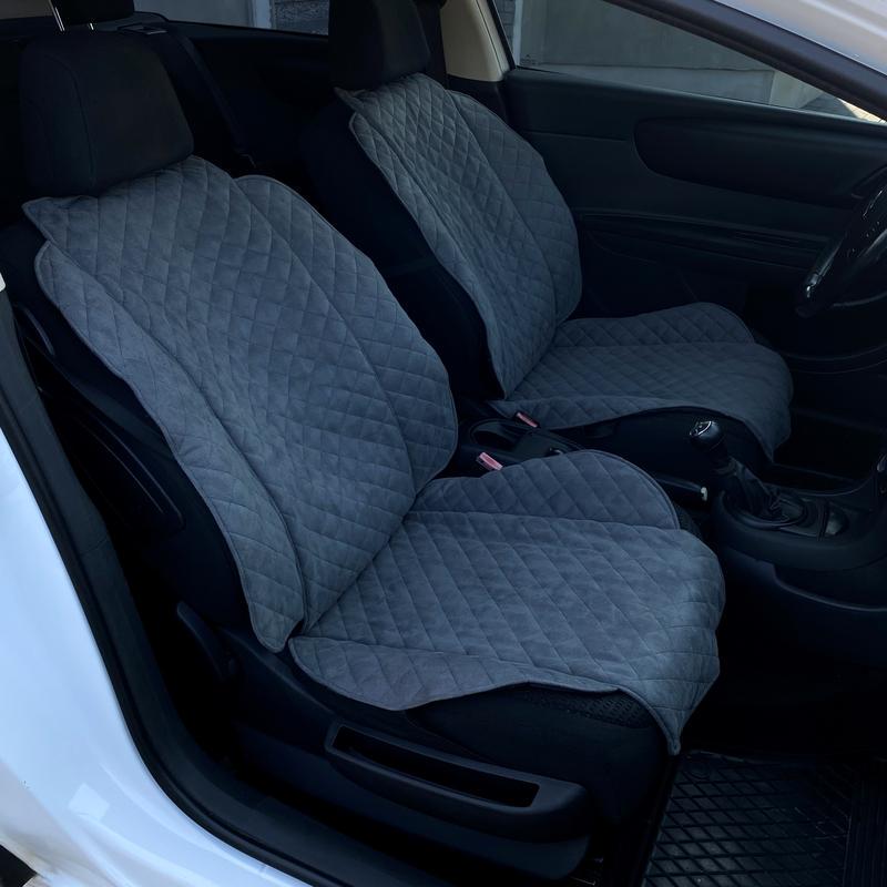 Накидки на сиденье автомобиля эко-замша широкие 2 шт. Серый (794) - фото 2 Накидки на сиденье автомобиля эко-замша широкие 2 шт. Серый (794) - фото 2