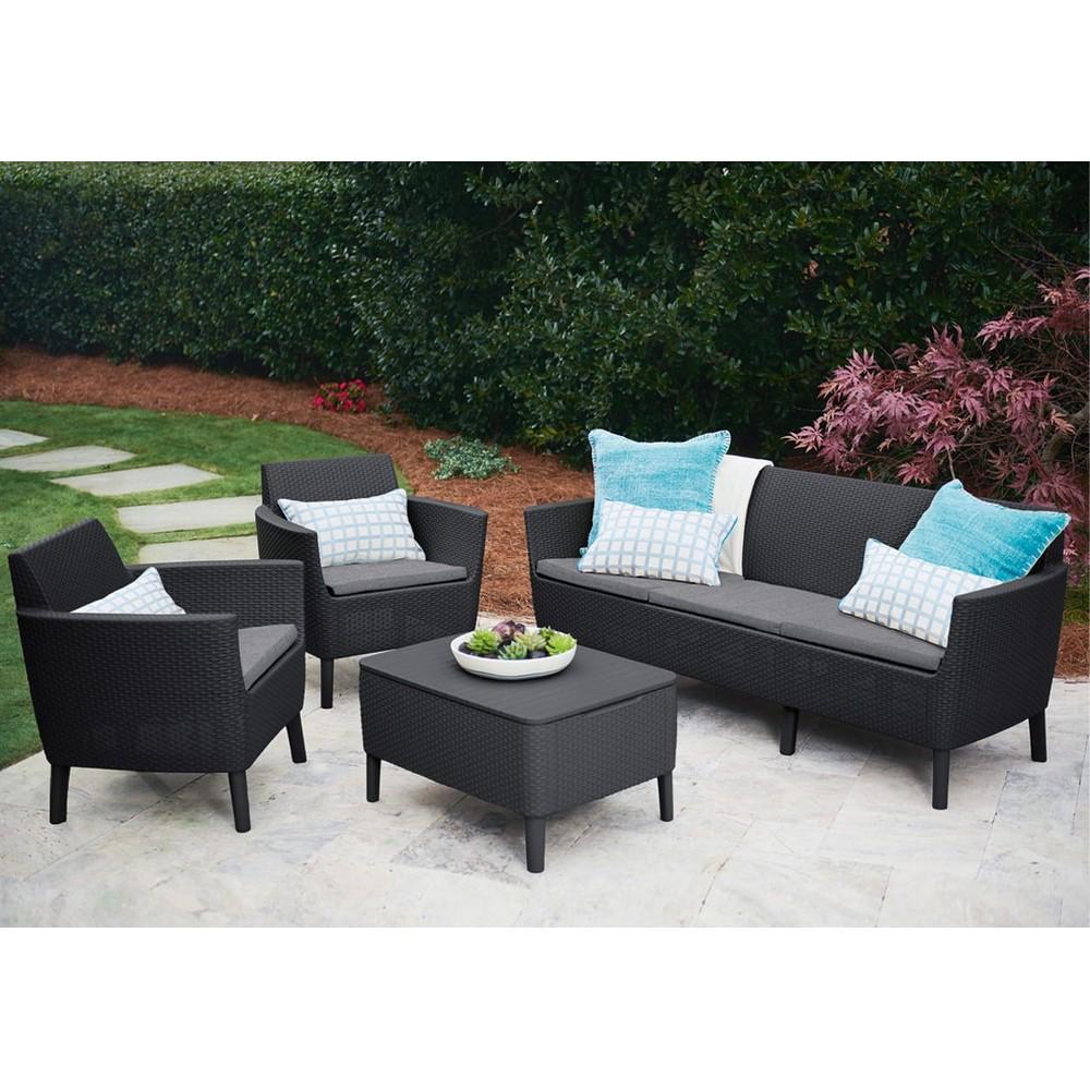 Диван садовий Keter Salemo 3 seater sofa Графітовий (244100) - фото 7
