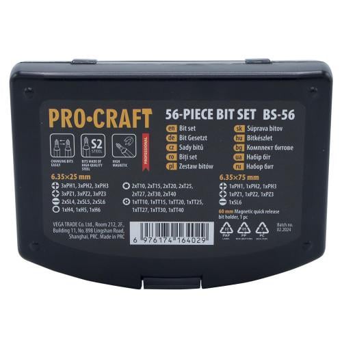 Набір біт ProCraft BS56 56 од. - фото 6 Набір біт ProCraft BS56 56 од. - фото 6