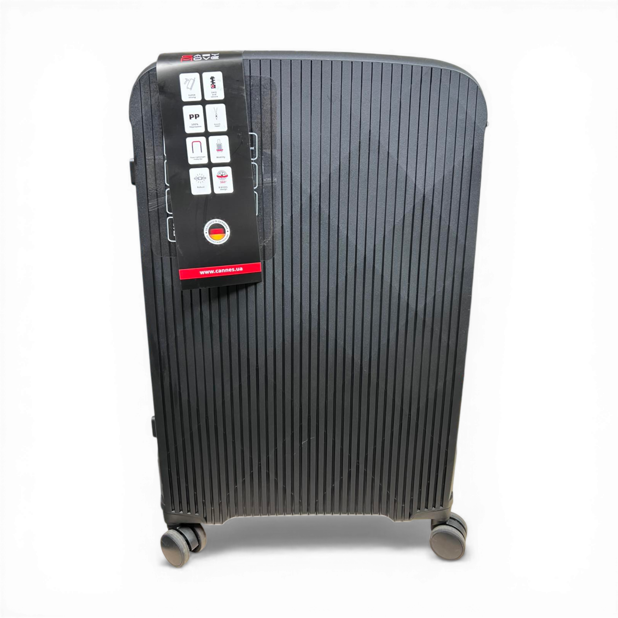 Валіза Easy Move PP711-3 поліпропілен на 4 колесах із кодовим замком L 105 л Black (11623)