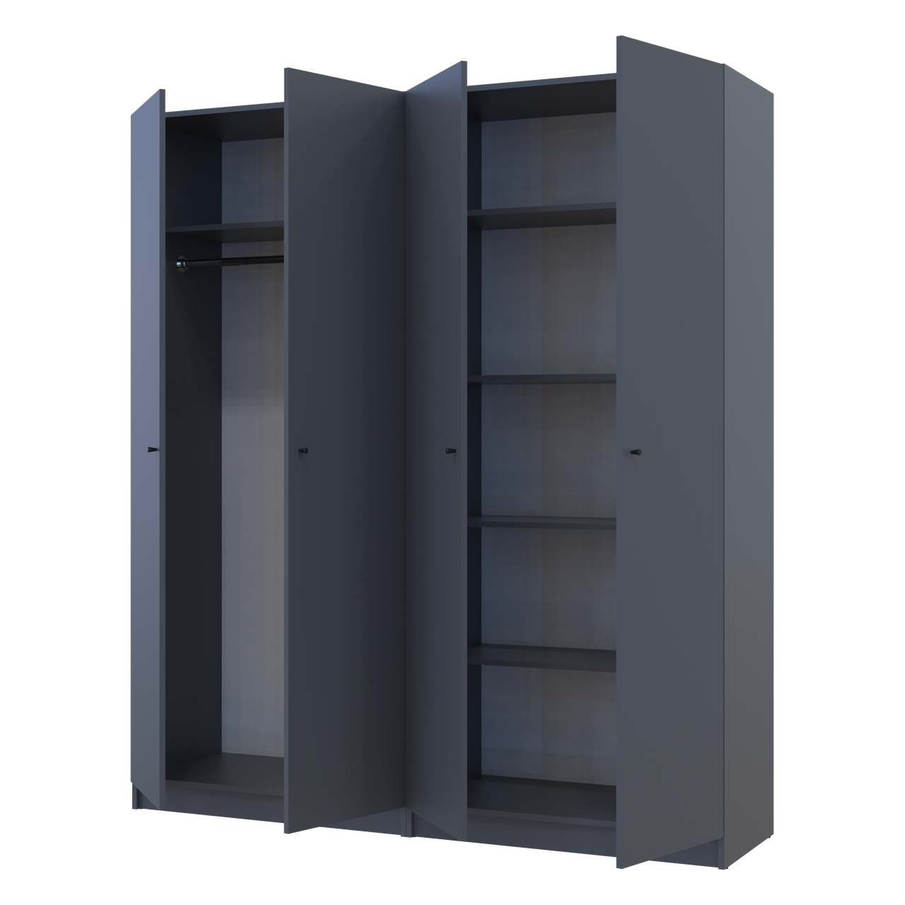 Комплект шкафов Doros Промо 2+2 ДСП с полками 180х48х204 см Графит (44900289)