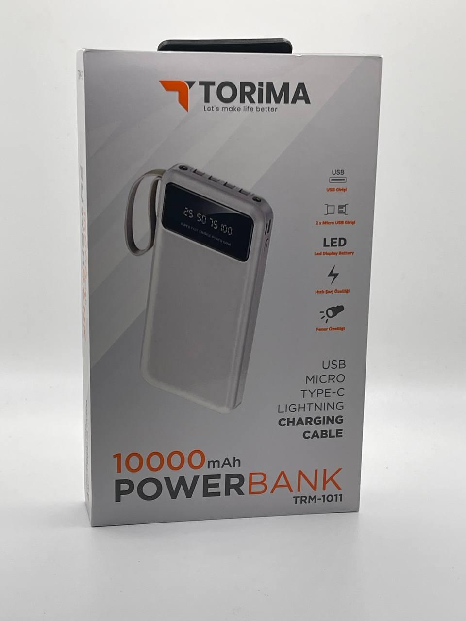 Аккумулятор портативный Torima TRM-1011 10000 mAh с кабелями - фото 3