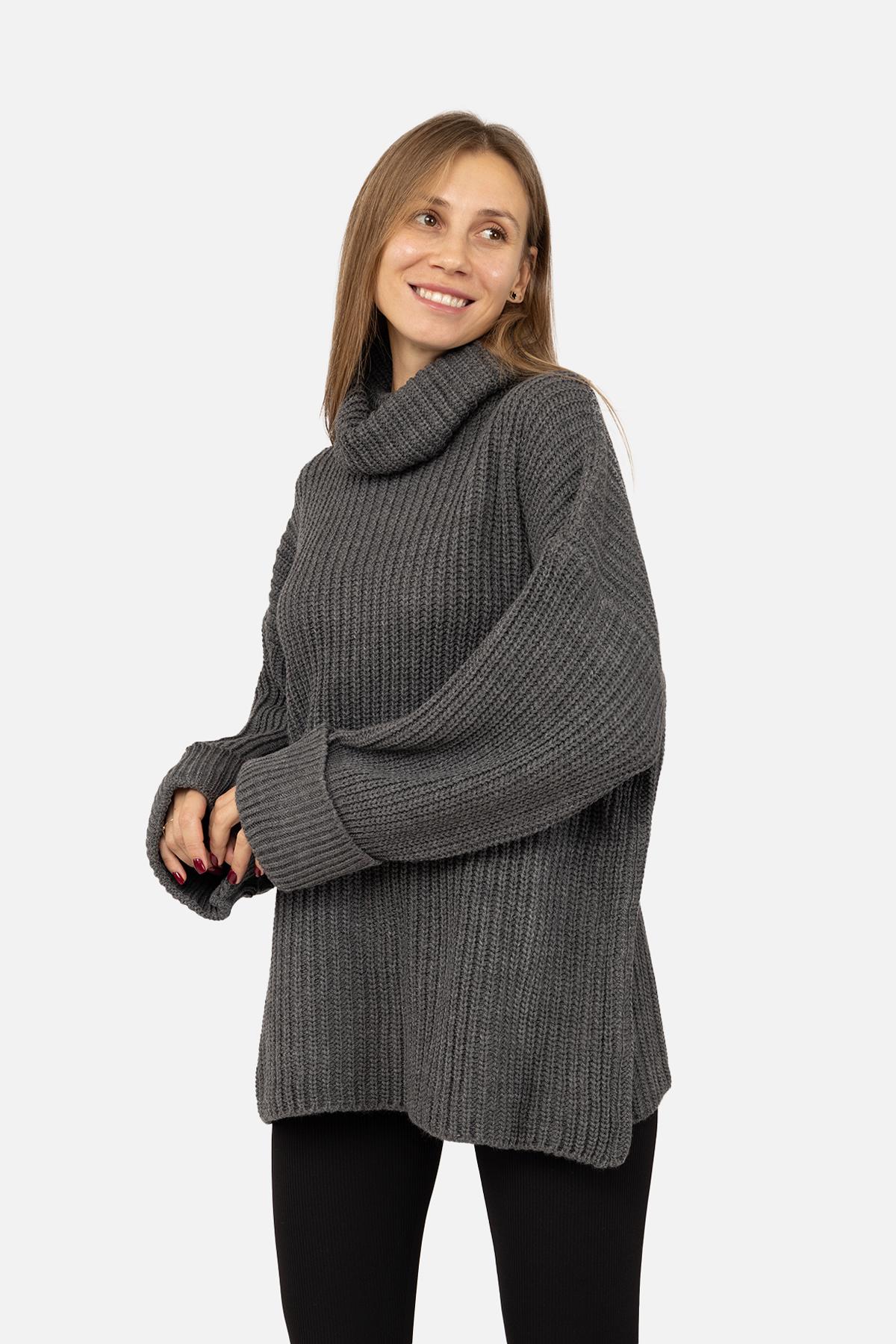 Свитер женский ЦБ-00262555 р. 46 Графит (SKT001027137) - фото 2 Свитер женский ЦБ-00262555 р. 46 Графит (SKT001027137) - фото 2