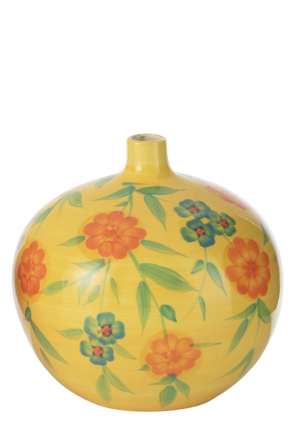 Ваза J-LINE с ручной росписью 21 см Желтый