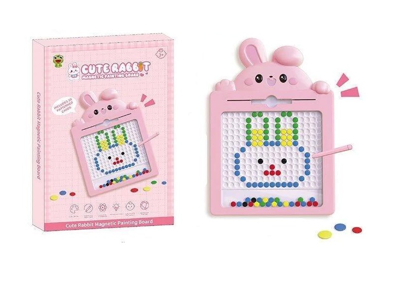 Детская мозаика 595-15/36 Кролик магнитный стилус/карточки с заданиями в коробке 30х43 см (24715672)