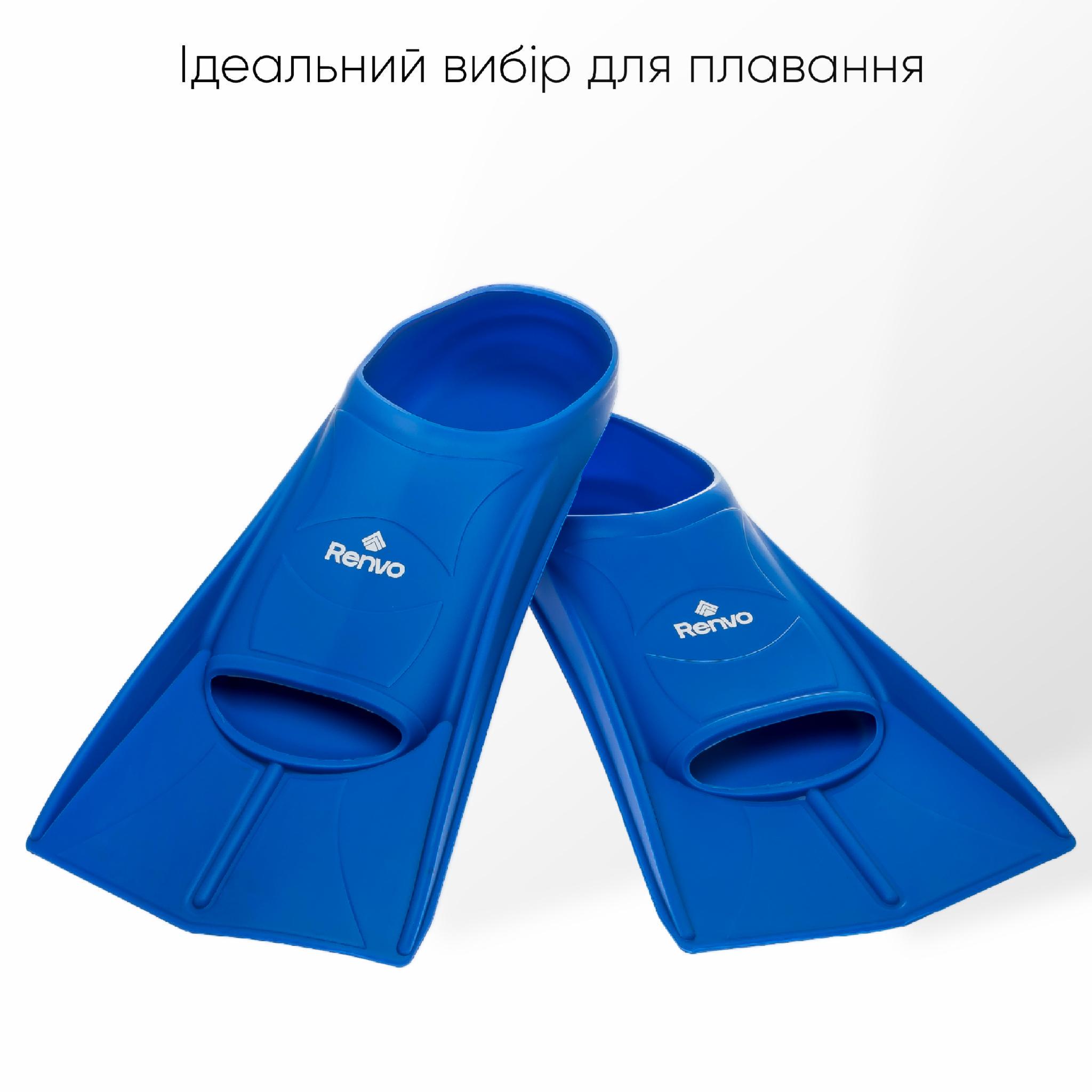 Ласты короткие для тренировки в бассейне Renvo Frio с закрытой пяткой р. 36-38 Синий (SF100-04 36-38) - фото 2 Ласты короткие для тренировки в бассейне Renvo Frio с закрытой пяткой р. 36-38 Синий (SF100-04 36-38) - фото 2