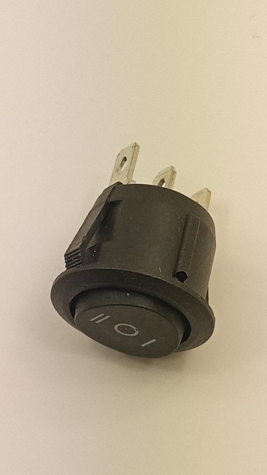 Переключатель клавишный KCD1-105-3 ON-OFF-ON 3pin 6A/250V круглый Черный (27724)