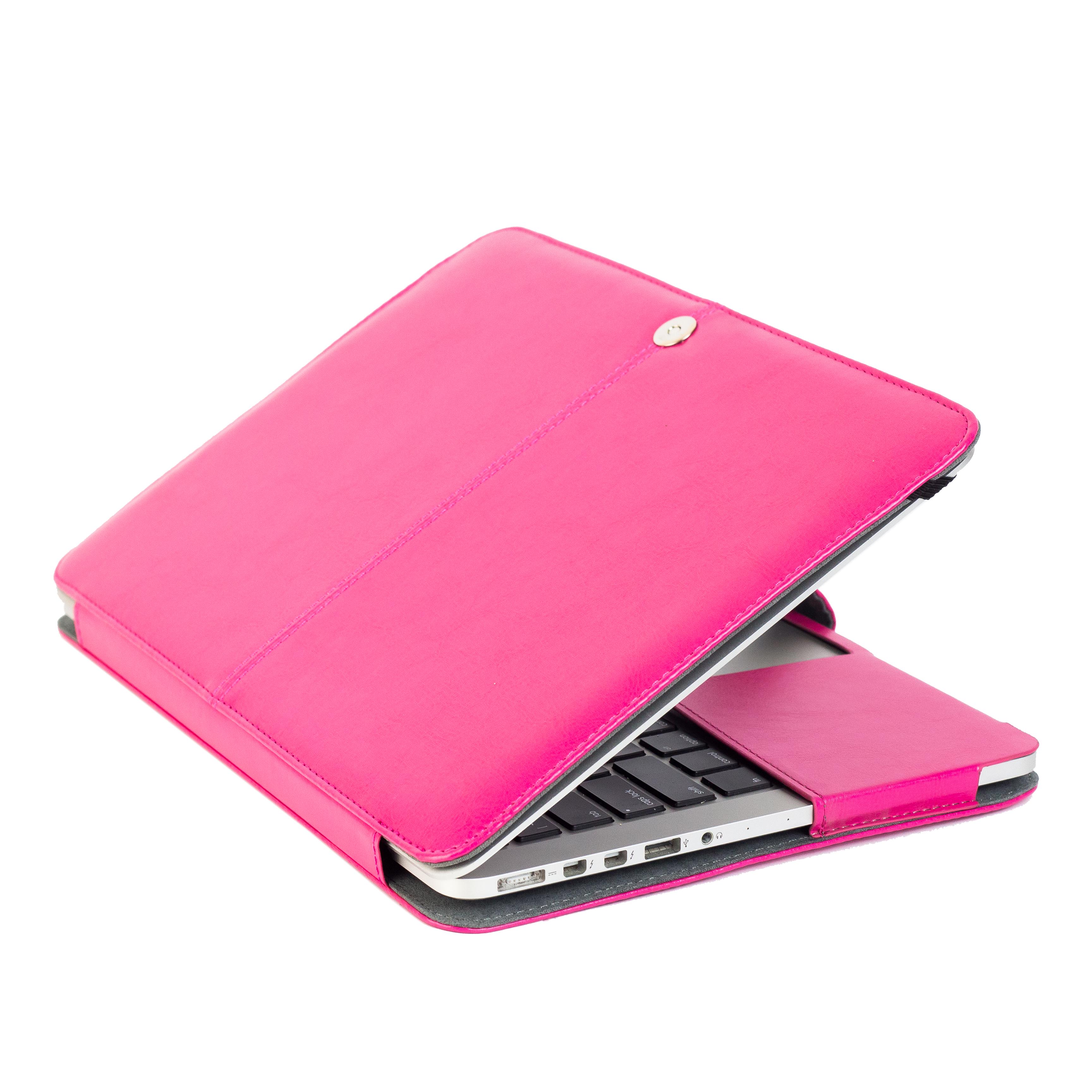 Чехол-накладка Jisoncase PU Leather Sleeve with Stand for MacBook Pro 13 Rose