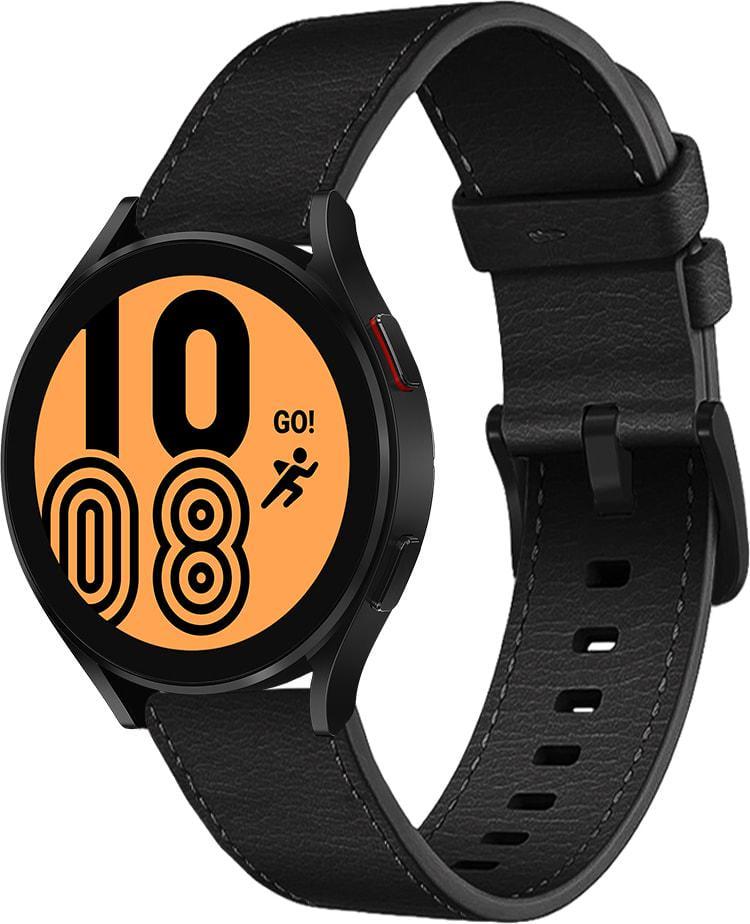 Ремешок кожаный Elfur для Galaxy Watch 4 44 мм Black (35750-2B)
