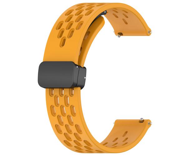 Ремешок Silicone Net для Samsung Galaxy Watch 7 с магнитной застежкой 20 мм Желтый