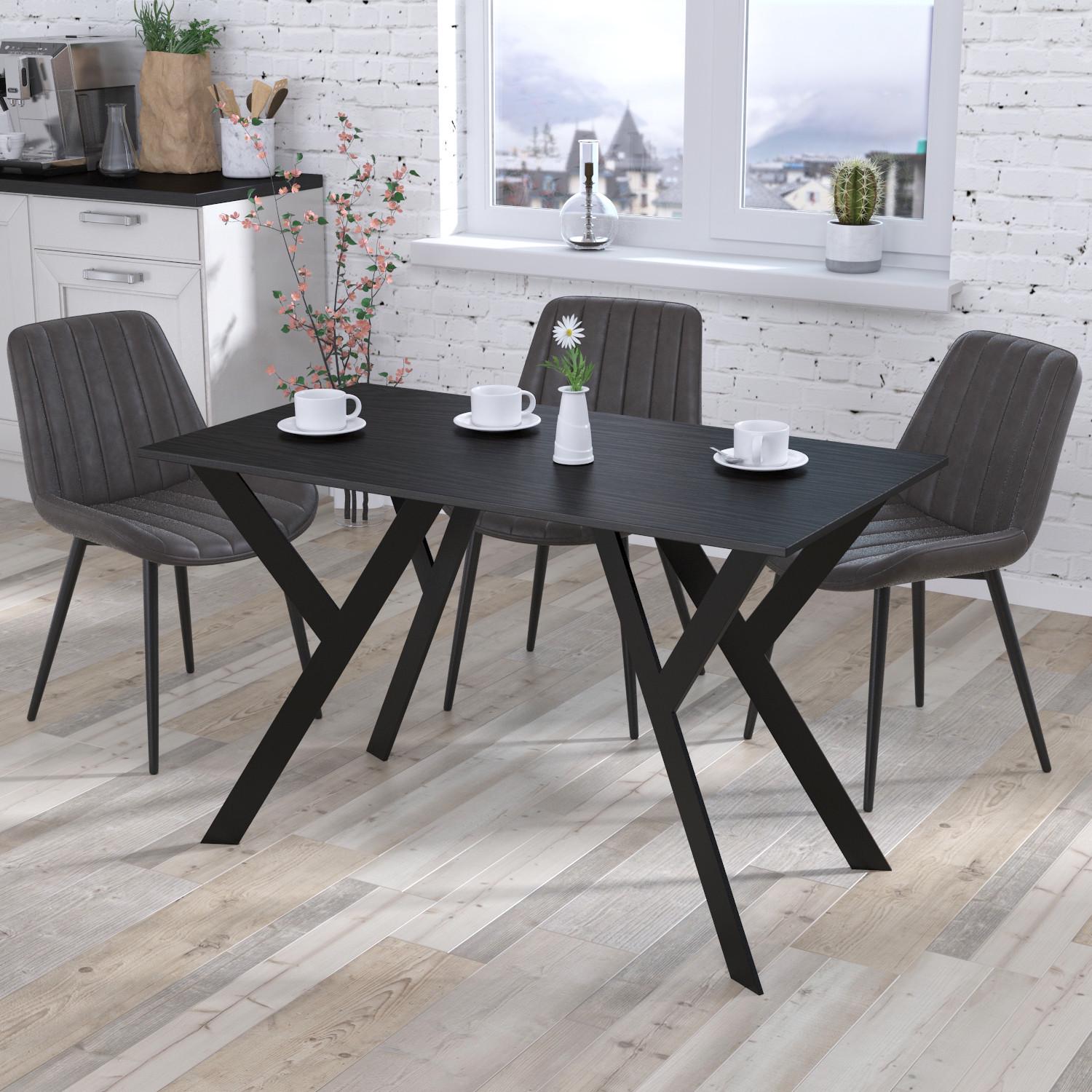 Обеденный стол Loft Design Ишла 120x65 см с прямыми углами Венге Луизиана (12517645)