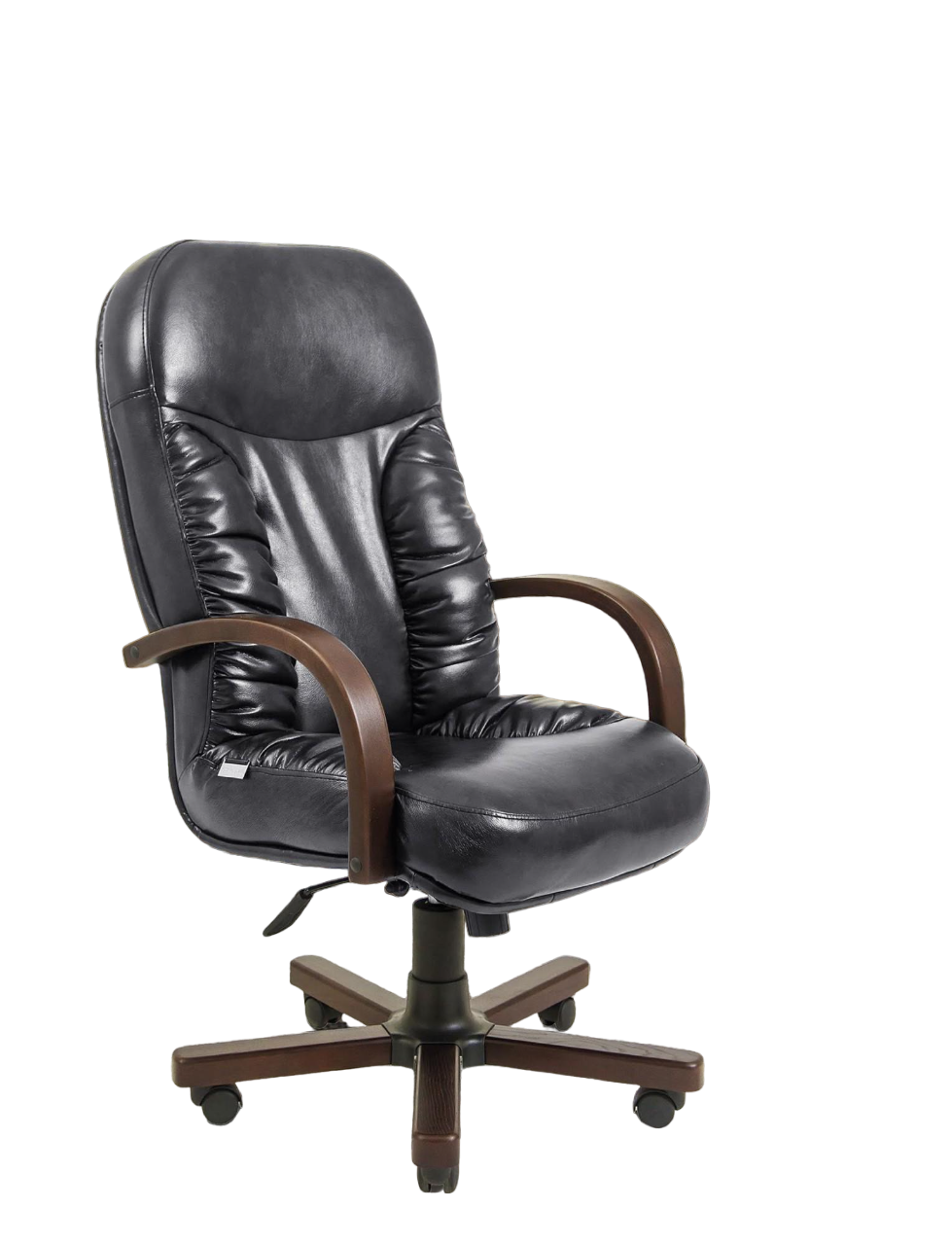 Кресло Bufford кожа комбо/дерево Lux М33 MultiBlock Черный (itali-skin_0048)