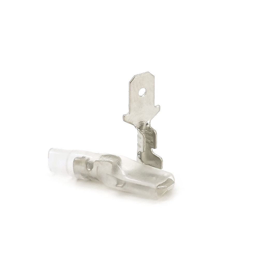 Клемма VOLTRONIC F1 папа 4,8 мм латунная изолированная с силиконовым колпачком 0,5-1,5 мм 100 м (11041)