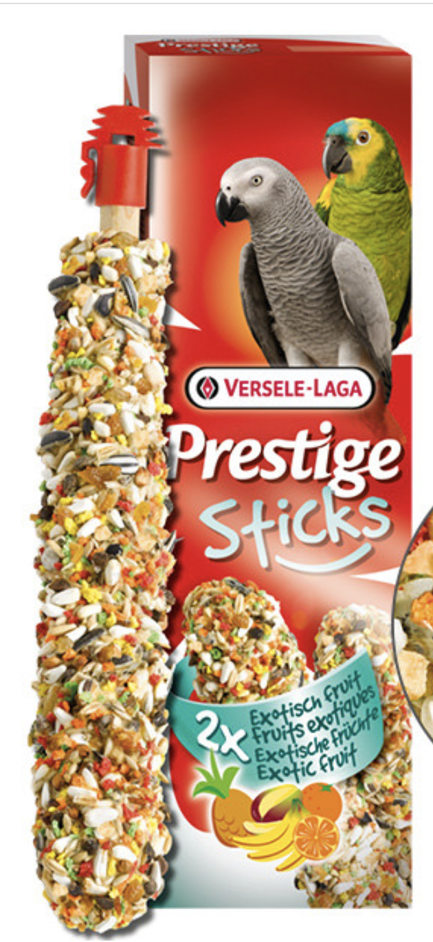 Лакомство для крупных попугаев Versele-Laga Prestige Sticks Parrots Exotic Fruit экзотические фрукты 140 г (223147)