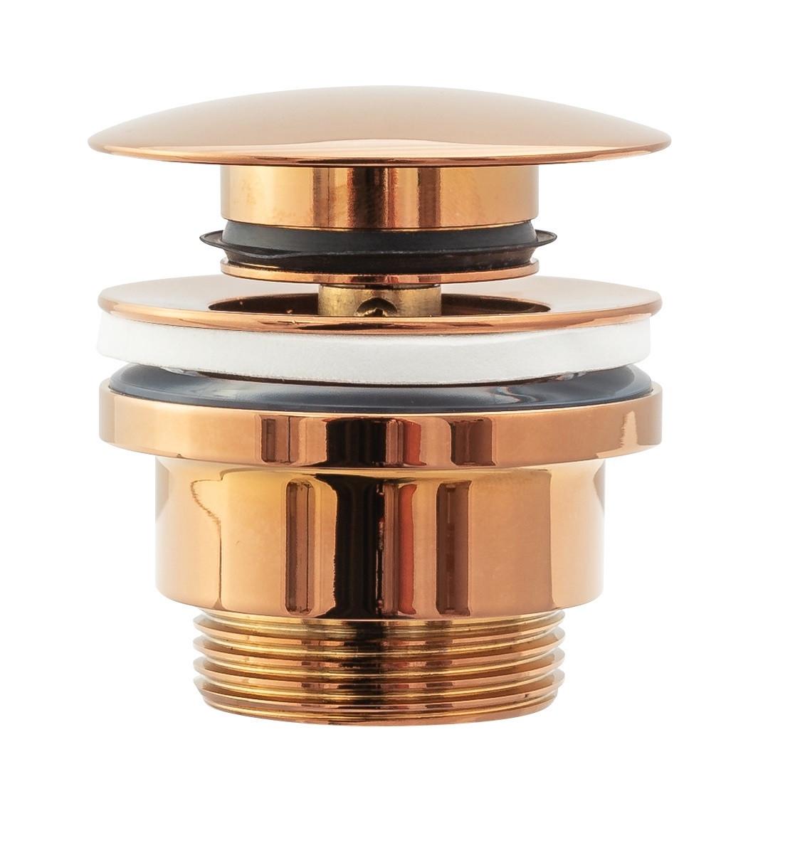 Донный клапан для раковины Rea Click-Clack универсальный Rose Gold (2810372815)