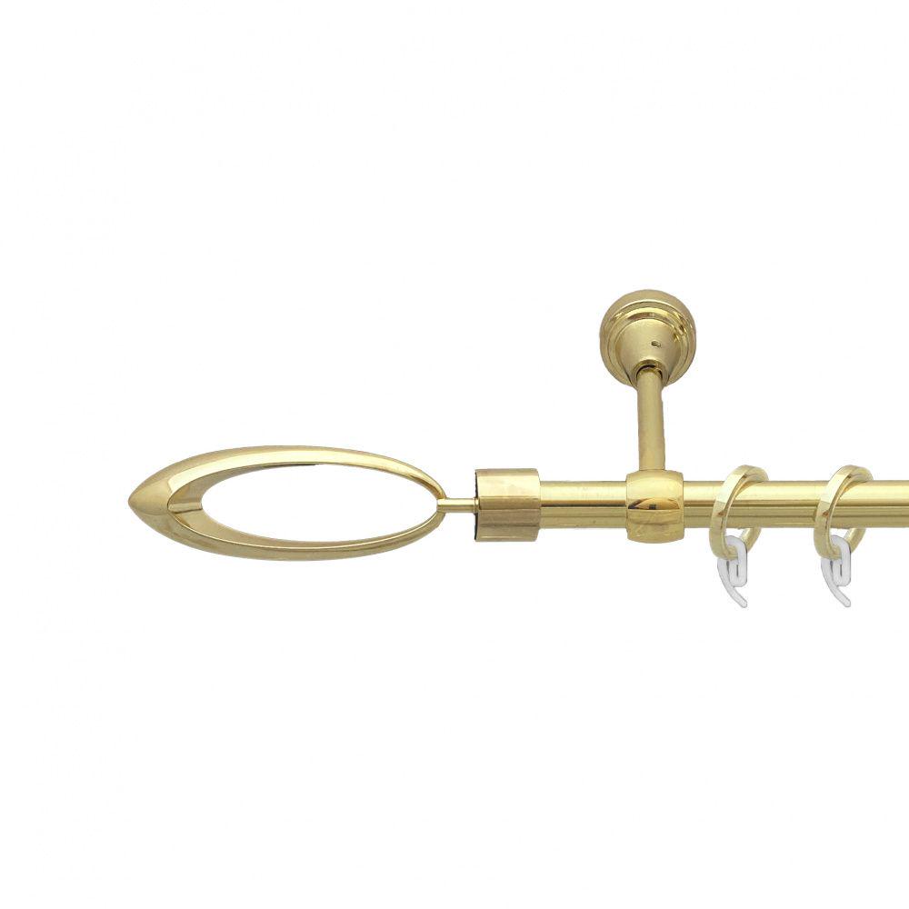 Карниз Orvit Венеція металевий однорядний литий гладка труба кільце фасонне металеве 16 мм 240 см Золото (7717600)