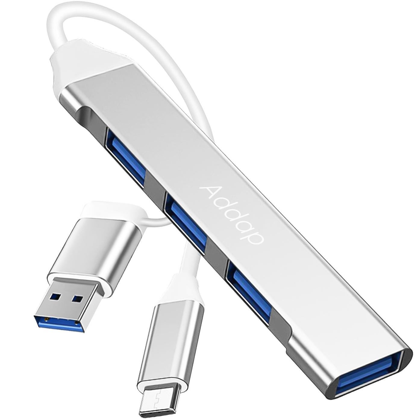 Концентратор/разветвитель Type-C/USB-A Addap UH-05D для ноутбука на 4 USB порта