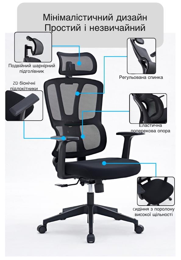 Офисное кресло Fregat Neova Черный (OC11114WH) - фото 4