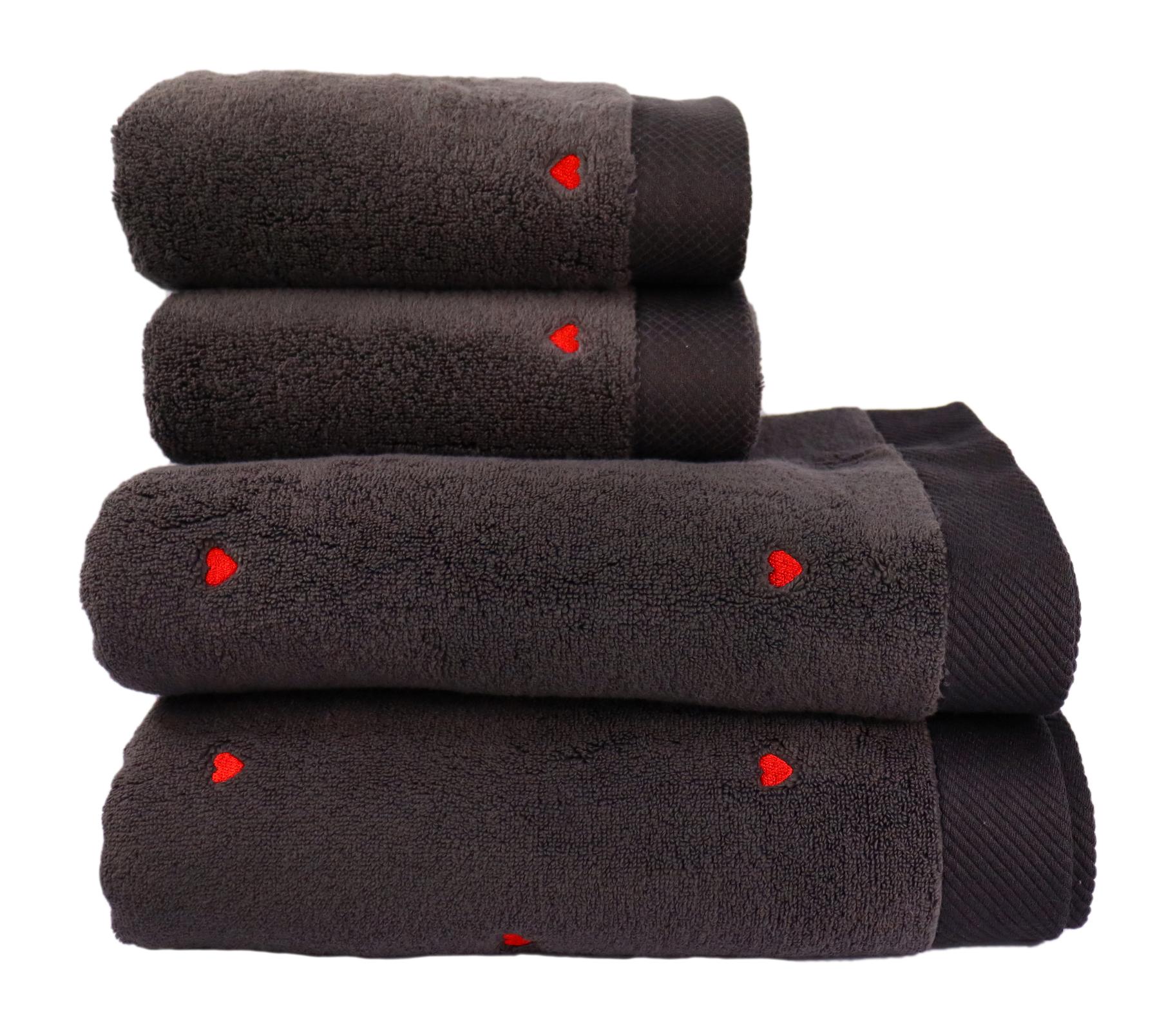 Рушник Lubow/Love Microcotton 50х90 см 550 г/м2 Темно-сірий - фото 2