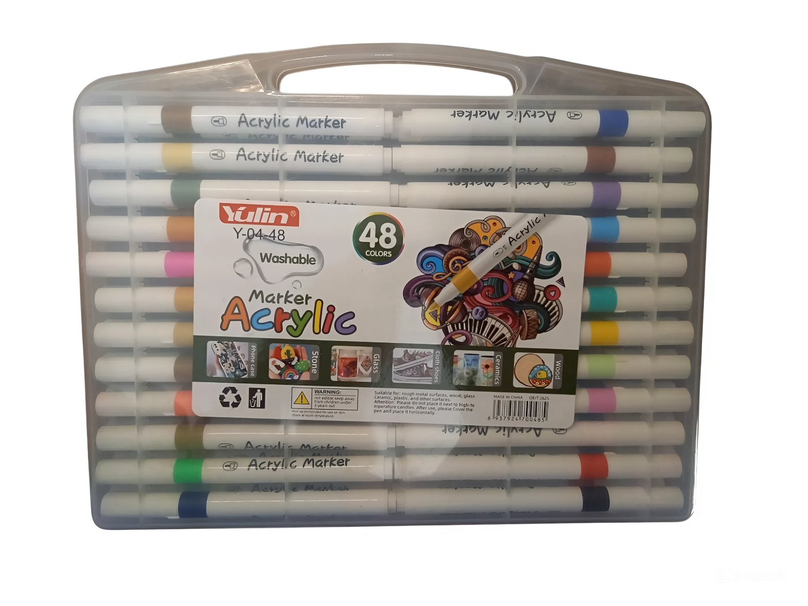 Маркеры акриловые Marker Acrylic Yulin Y-04-48 48 шт/уп. в кейсе (26468164)