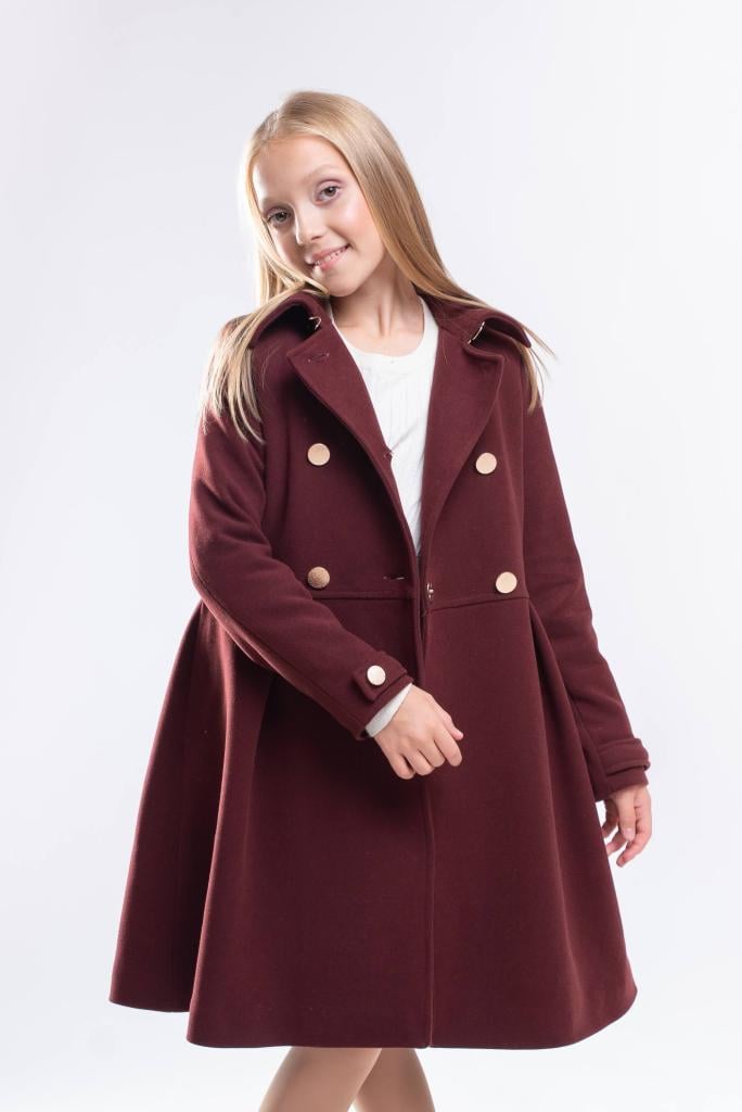 Пальто дитяче демісезонне для дівчинки 140-146 см Коричневий (Pbr/140-146) - фото 4