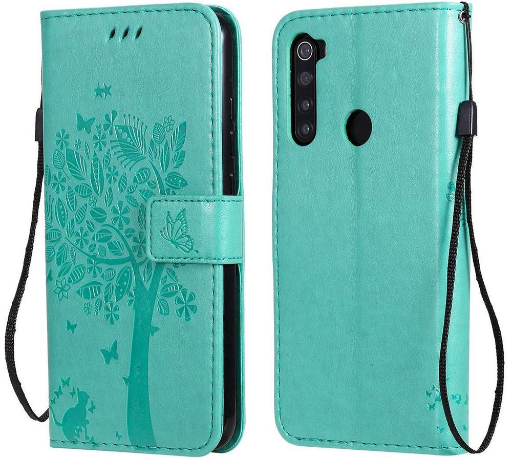 Чехол для Xiaomi Redmi Note 8T (рисунок кот и дерево) Turquoise (10159-32)