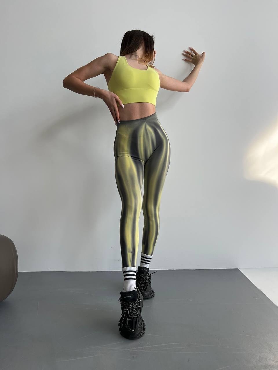 Леггинсы северное сияние c эффектом пуш-ап M Желтый/Черный (SA0110000M)