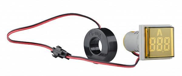 Амперметр цифровой АСКО-УКРЕМ U-ADM-A 5-100А квадратный ø 22 мм Желтый (A0190010145)