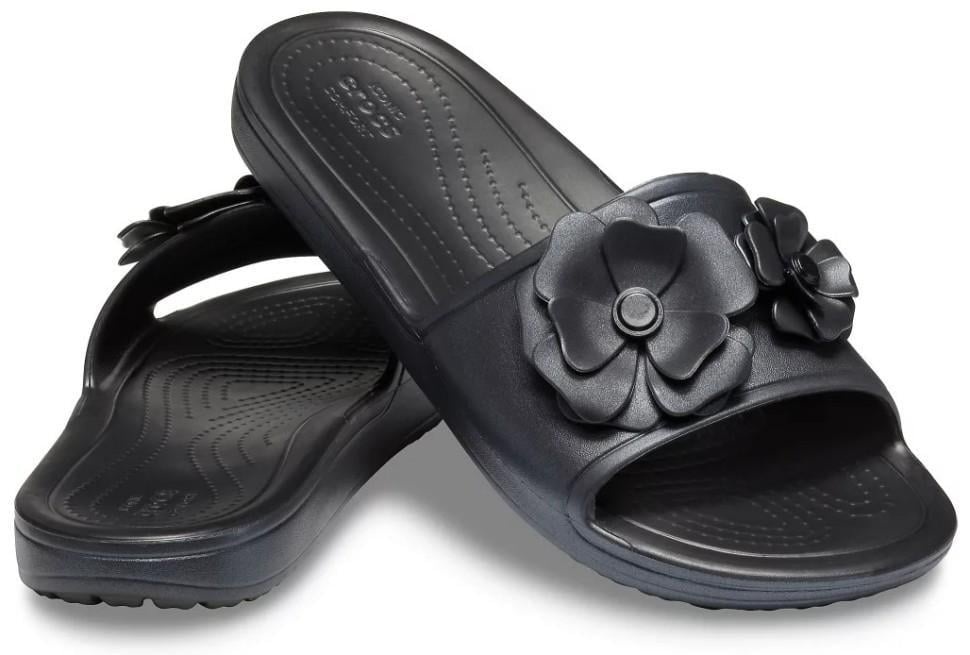 Шльопанці жіночі Crocs Sloane Vivid Blooms Black р. 36-37 Чорний (26428)