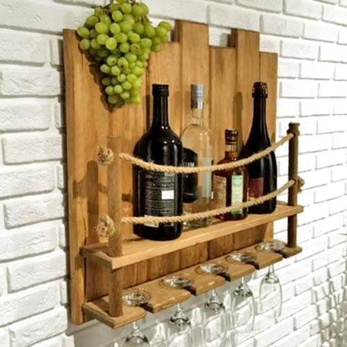 Полка для вина настенная из дерева Миосуми Сиена (ПНК-016505)