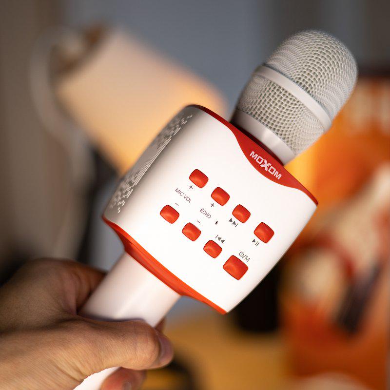 Микрофон с караоке MOXOM MX-SK16 White - фото 2 Микрофон с караоке MOXOM MX-SK16 White - фото 2