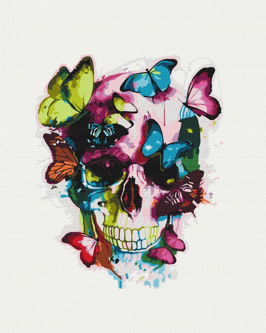 Картина по номерам Brushme Череп с бабочками 48x60 см (BS28448L)