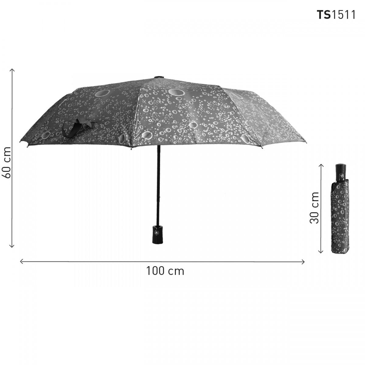 Парасолька жіноча Tiross TS-1511 Black - фото 3