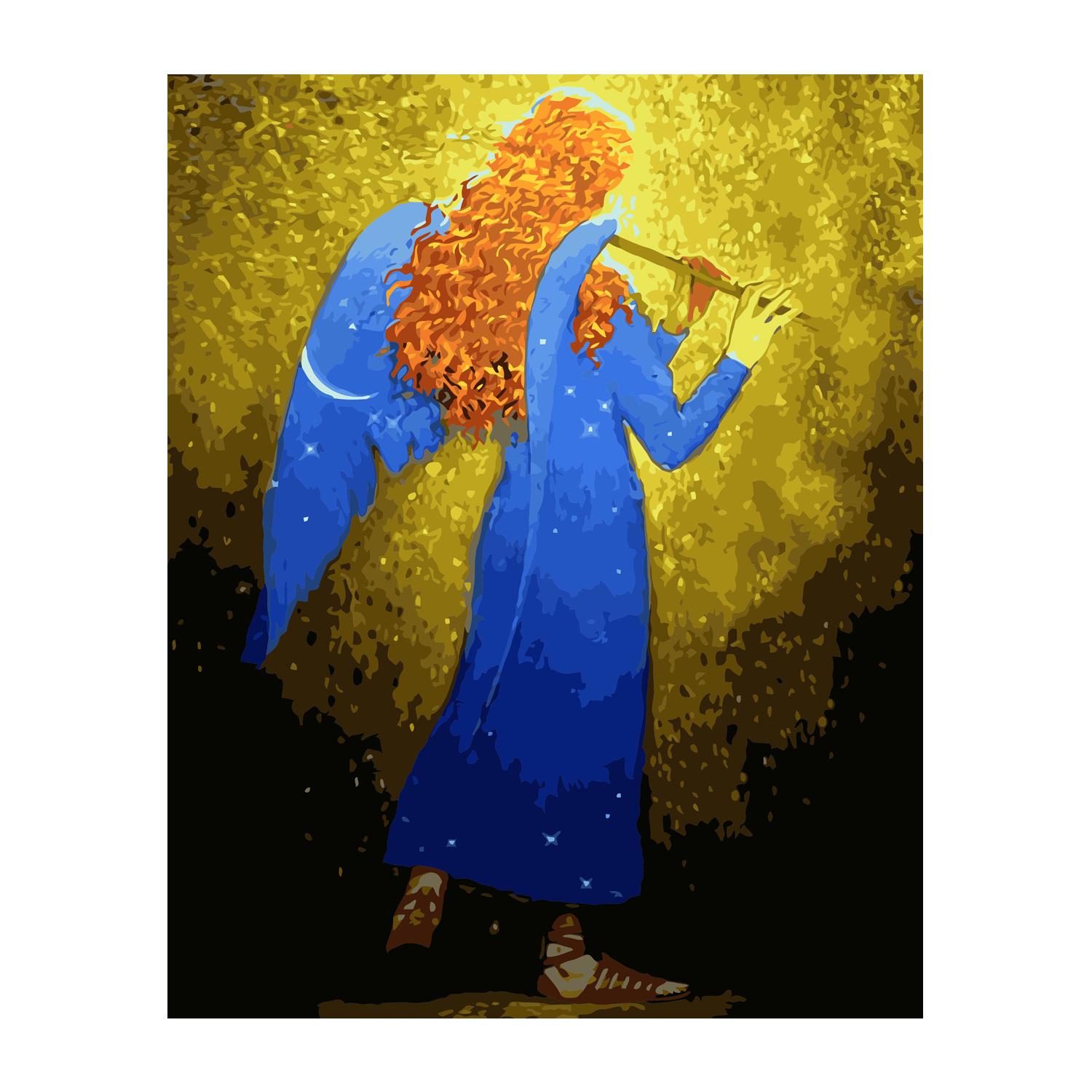 Картина по номерам Strateg Премиум Сияние ангела с лаком 40х50 см (VA-2829)