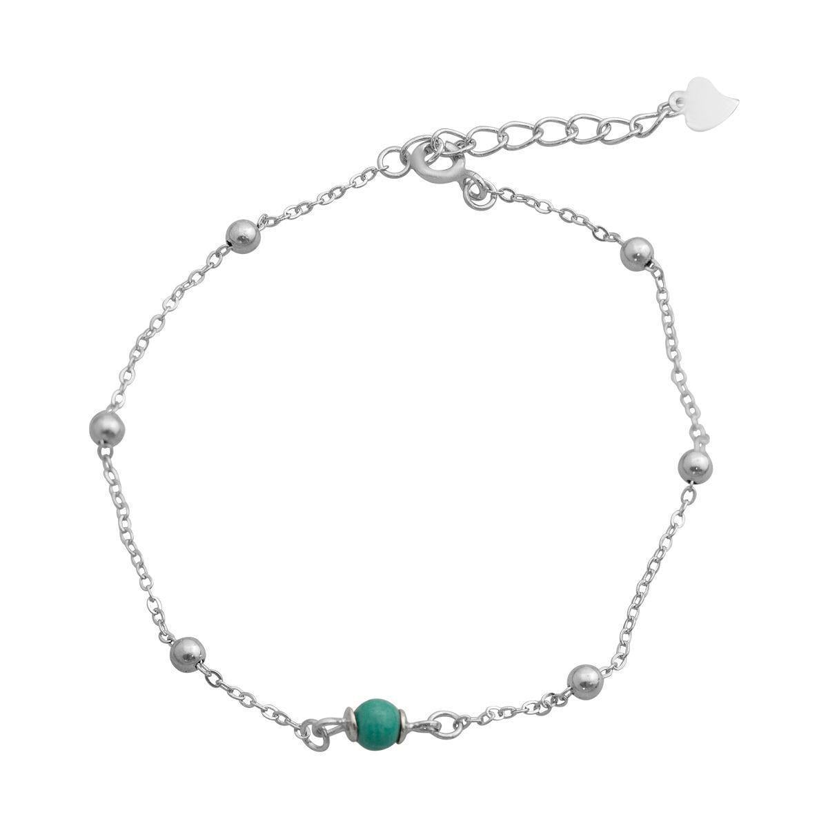 Браслет серебряный с бирюзой 1,54 г 17 см (2146803)