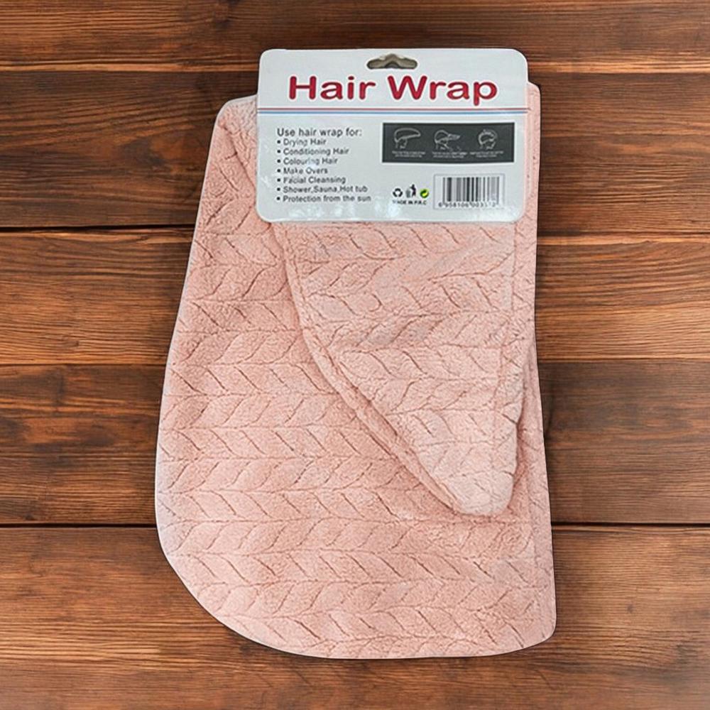 Полотенце тюрбан из микрофибры для волос 25x65 см Розовый