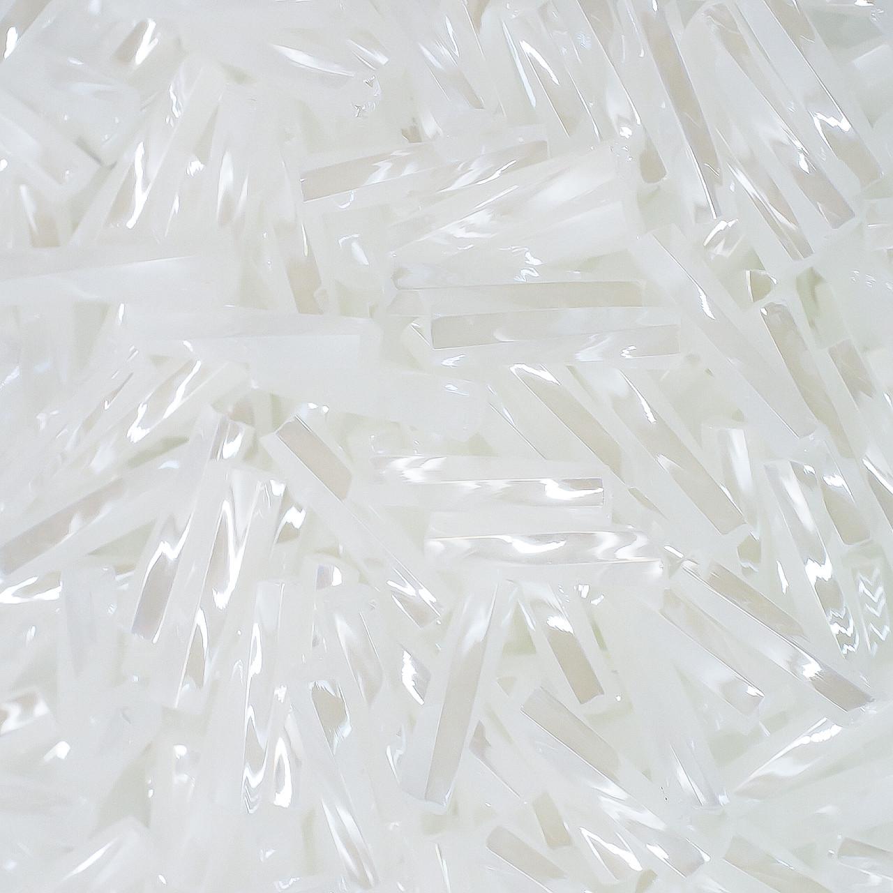 Бисер стеклярус винтовой блестящий 10 мм 25 г Белый (БР0010в02)