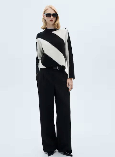 Джемпер в смужку MANGO 87010451 L Чорний/Білий - фото 3 Джемпер в смужку MANGO 87010451 L Чорний/Білий - фото 3