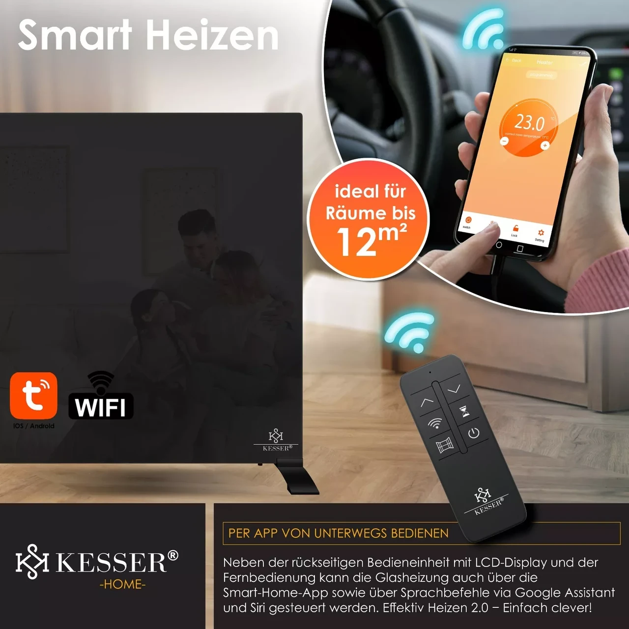 Инфракрасный обогреватель KESSER 50°C 500 Вт (225852401880sc-500) - фото 3 Инфракрасный обогреватель KESSER 50°C 500 Вт (225852401880sc-500) - фото 3