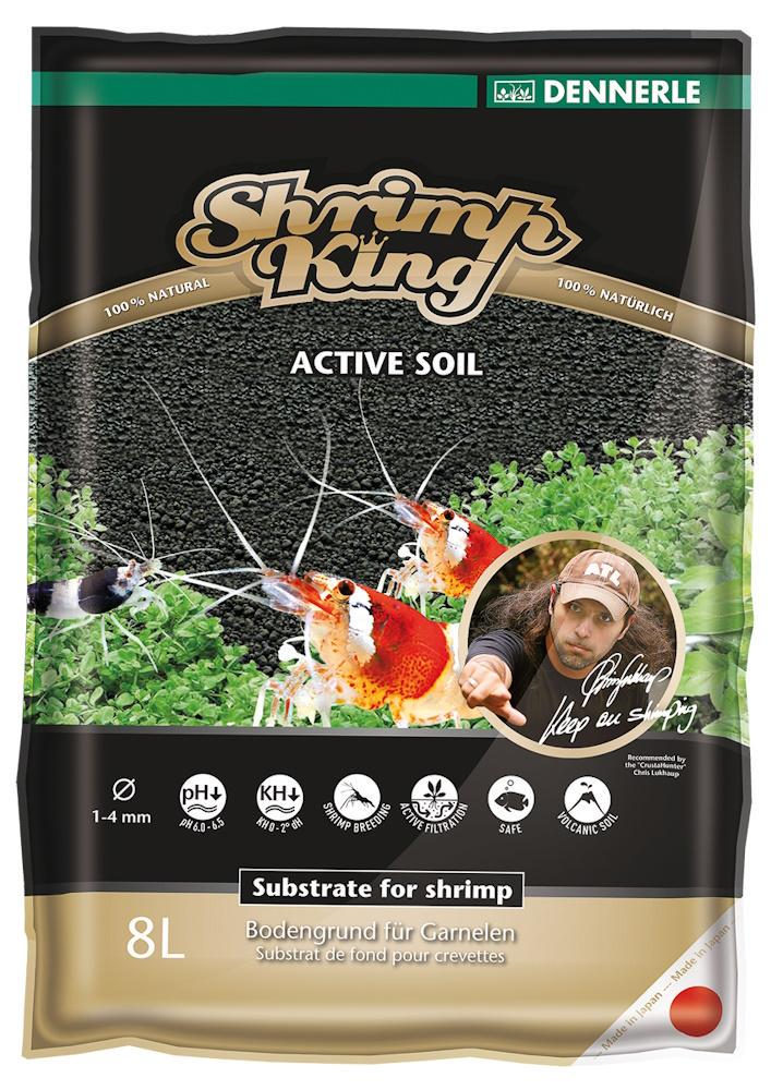 Грунт активный донный Dennerle Shrimp King Active Soil для пресноводных аквариумов с креветками 1-4 мм 8 л (6178)