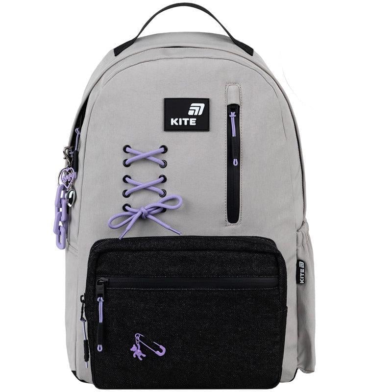 Рюкзак KITE Education teens Romantic Minimalism 44x29,5x15 см 18,5 л Серый (K26-949L-1)