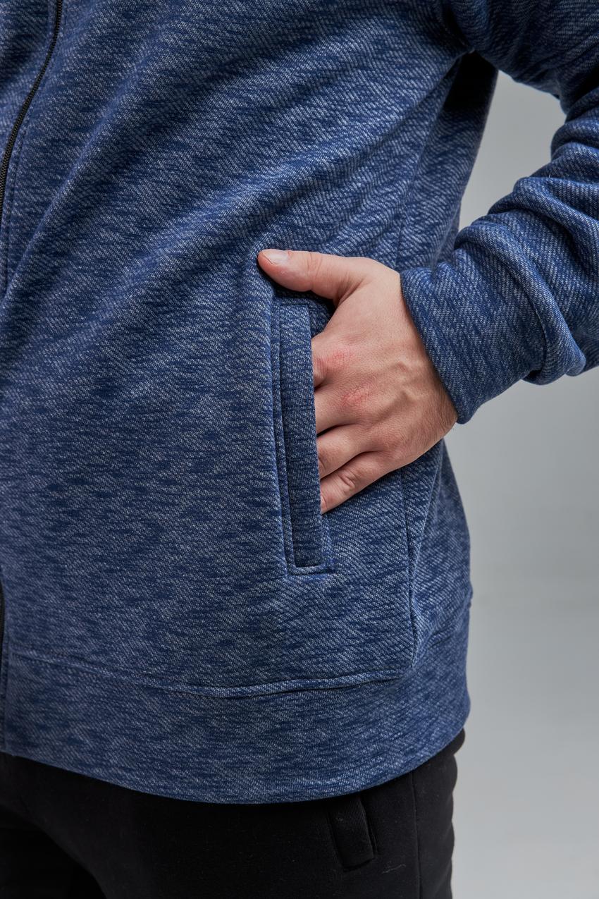 Свитшот мужской М0143.4 на замке XL Синий меланж (639-1-63) - фото 4 Свитшот мужской М0143.4 на замке XL Синий меланж (639-1-63) - фото 4