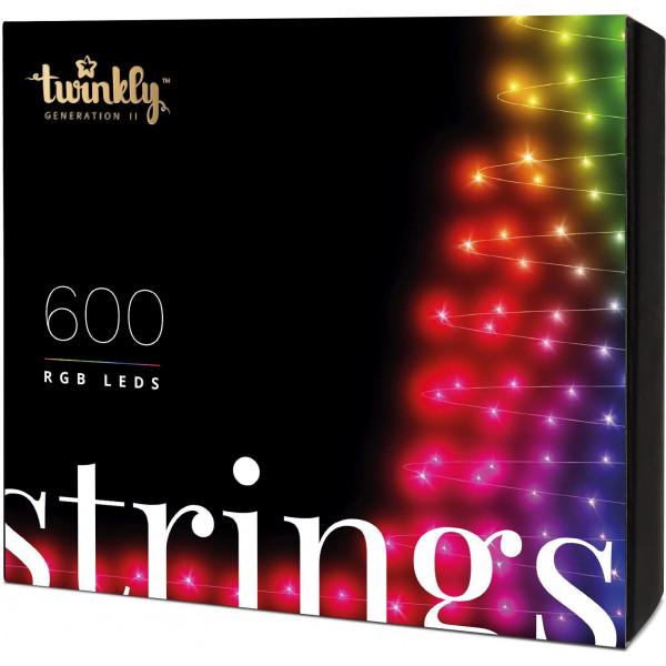 Гірлянда Twinkly Strings RGB 600, BT+ WiFi, Gen II, IP44 кабель черный (TWS600STP-BEU) - фото 1