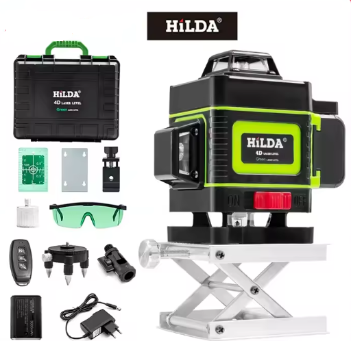 Лазерный уровень Hilda 4D в кейсе 16 линий зеленый луч - фото 5 Лазерный уровень Hilda 4D в кейсе 16 линий зеленый луч - фото 5