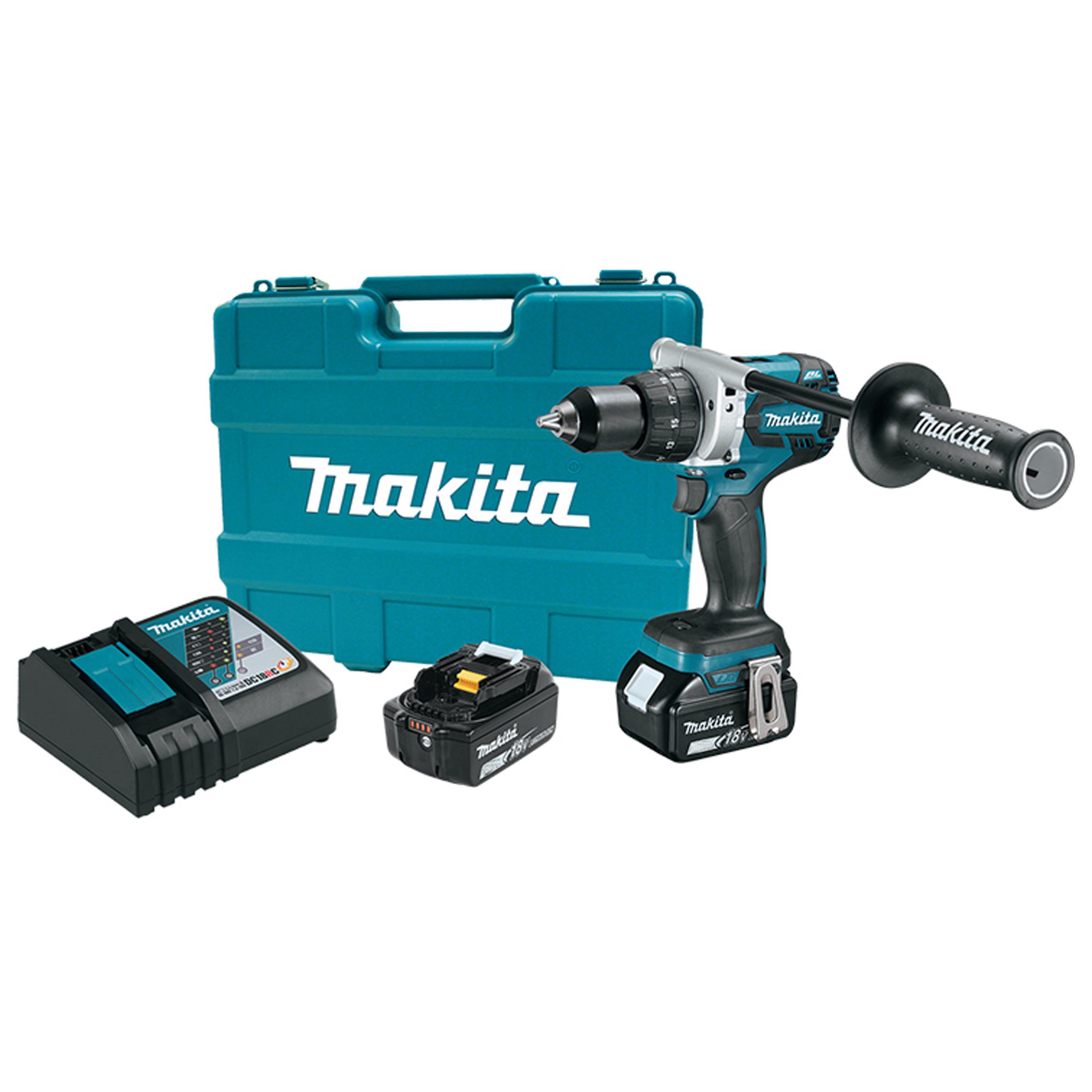 Аккумуляторная дрель-шуруповерт Makita DDF481RFE LXT + 2 АКБ 3 Ah + З/У + кейс (18В, 125/60 Нм) электрический ручной бесщеточный шуруповерт (4092)